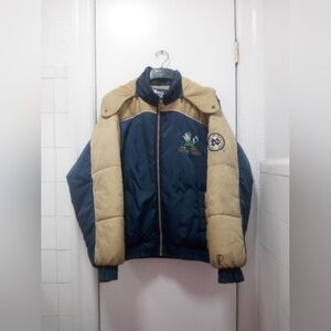 Vintage 90's University Of Notre Dame Pro Player Puffer Jacket Sz Large